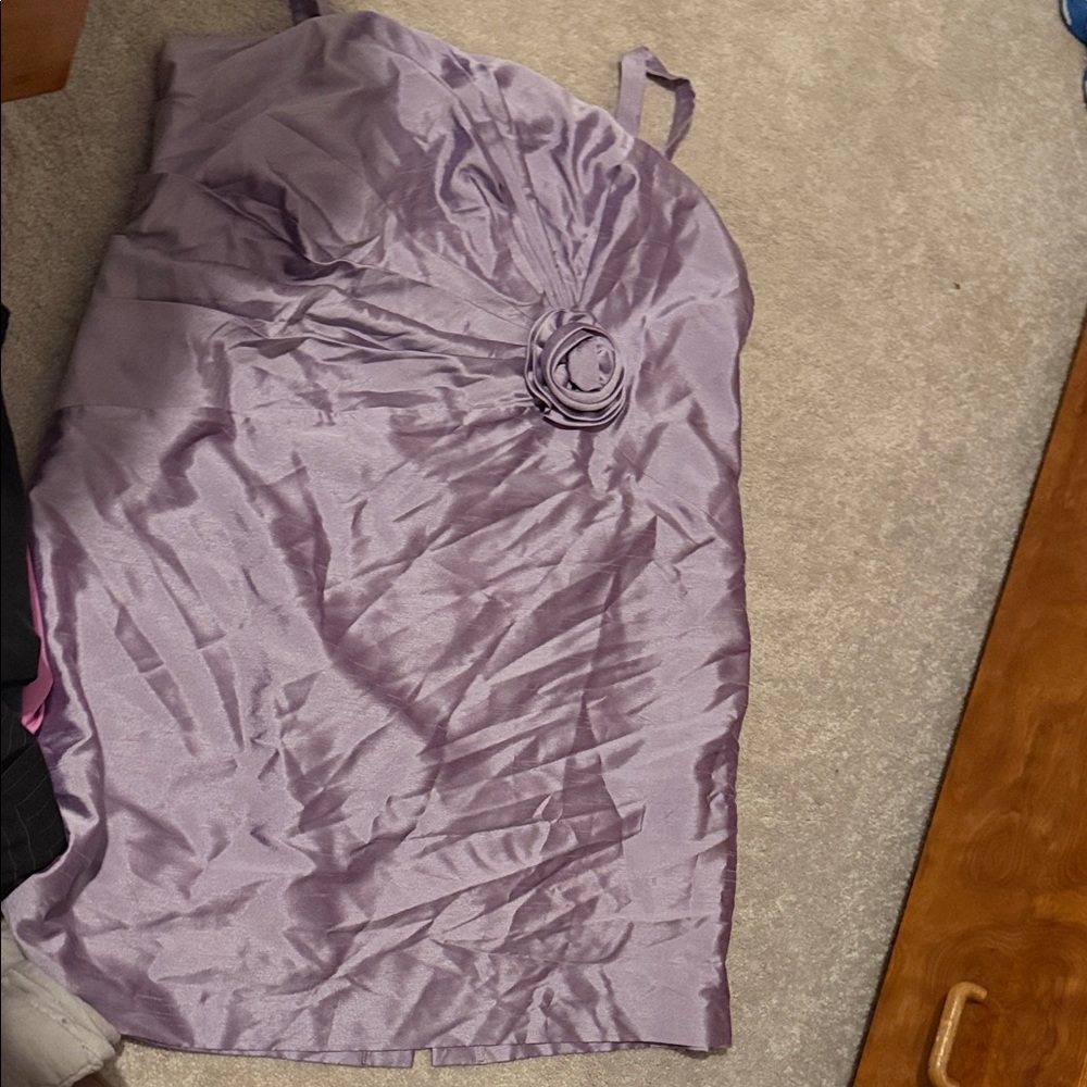 Lavender Sleeveless Dress with Floral Detail